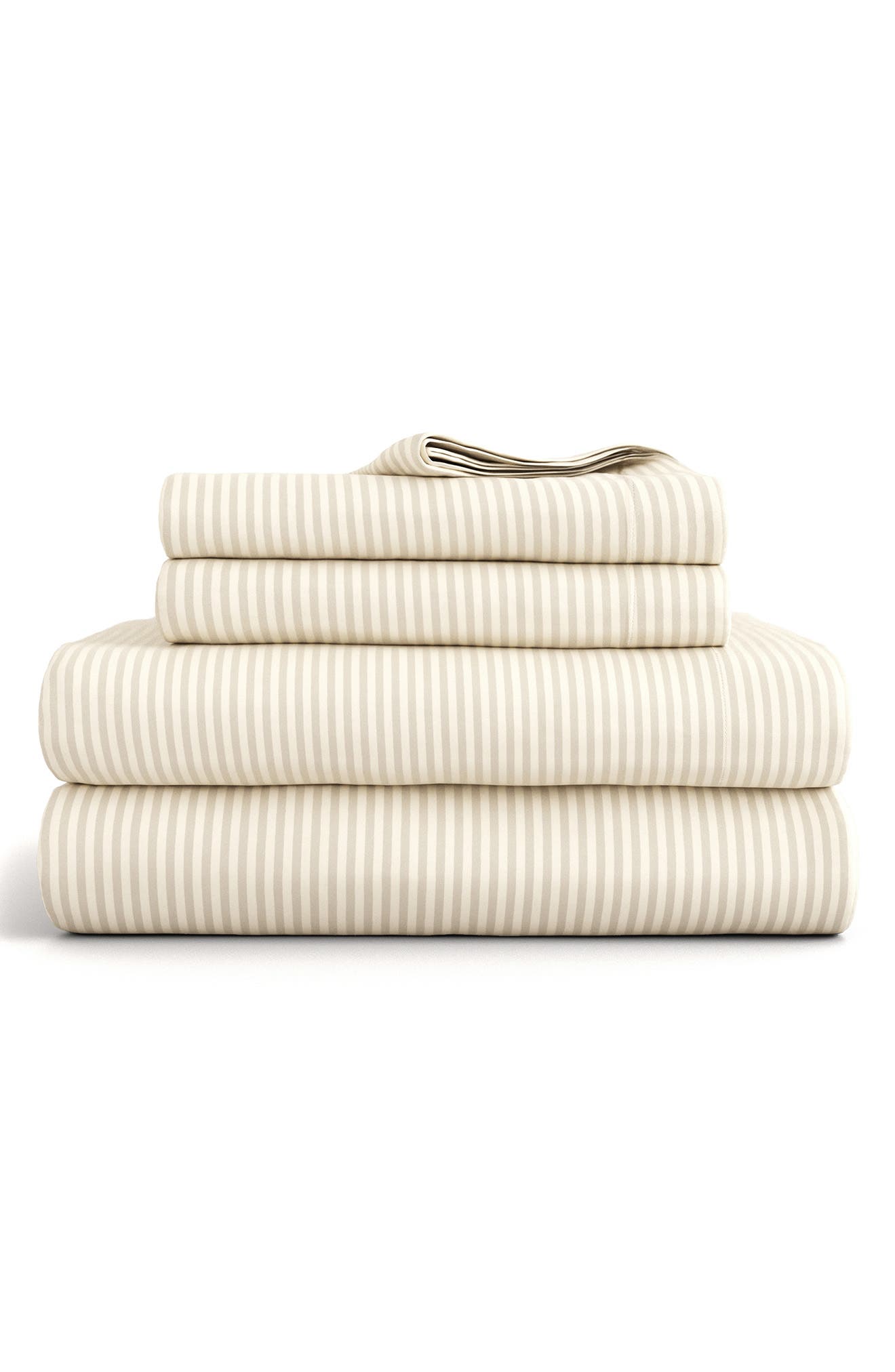 Details about / ienjoy Home Dobby 4 Piece Home Collection Premium Embossed Stripe Design Bed She